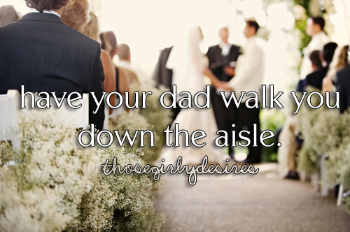 dad, gown and aisle