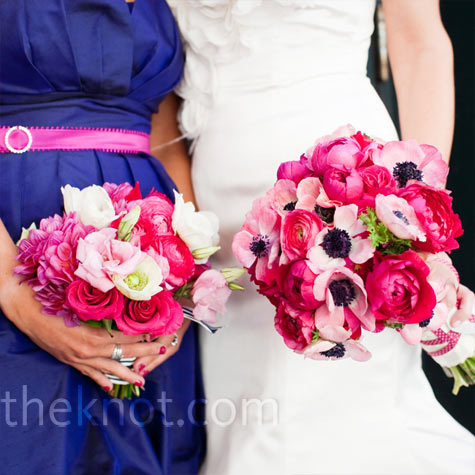 pink, flower, bouquet and maid of honor