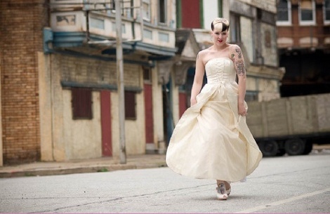 bride, rockabilly and hairstyle