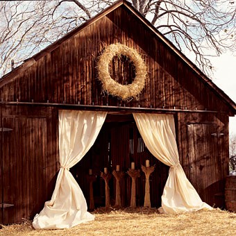 curtains, barn and white