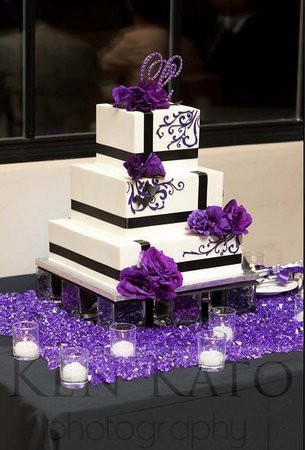 white, wedding cake and black