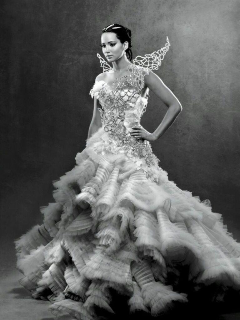 Jennifer Lawrence, wedding-dress, katniss everdeen and beautiful