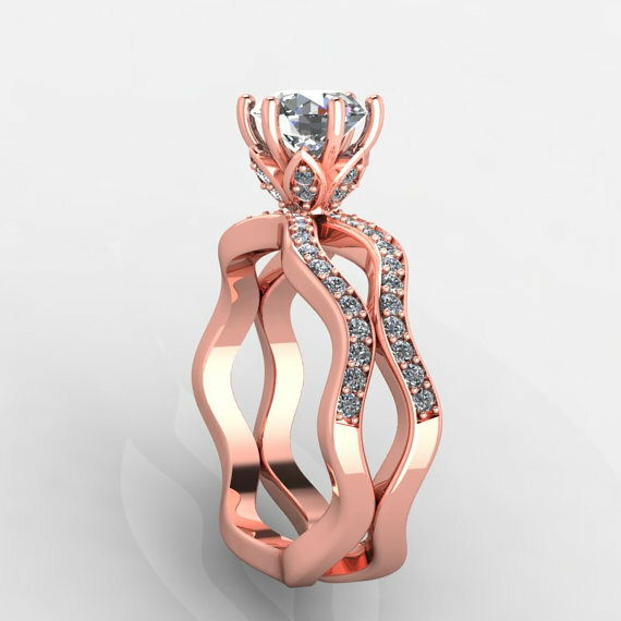 rose gold rings, rose gold, diamond ring and wedding rings