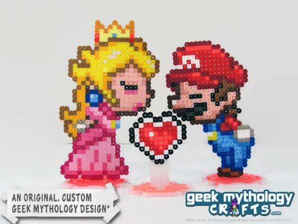cake topper, 8-bit and super mario