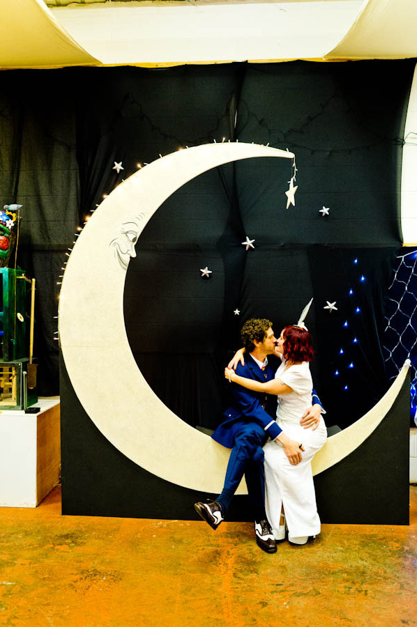 couple, decor, circus wedding and moon