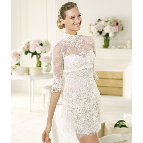 Couture, short, short sleeves and lace