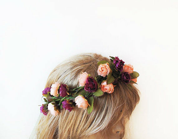 bride, flower and flowercrown