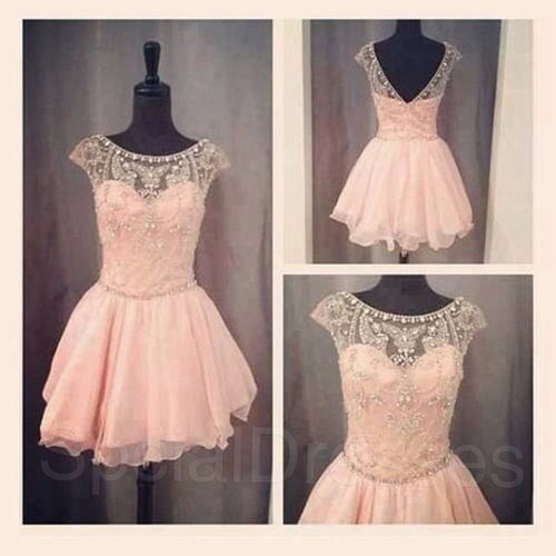 young, pink, knee length and lace