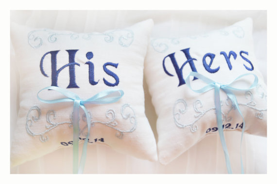wedding ring pillow, set of 2 pillows and ring bearer pillow