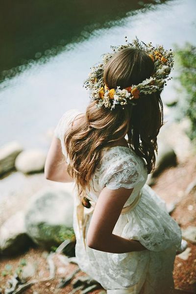 bohowedding, bride and hairstyle