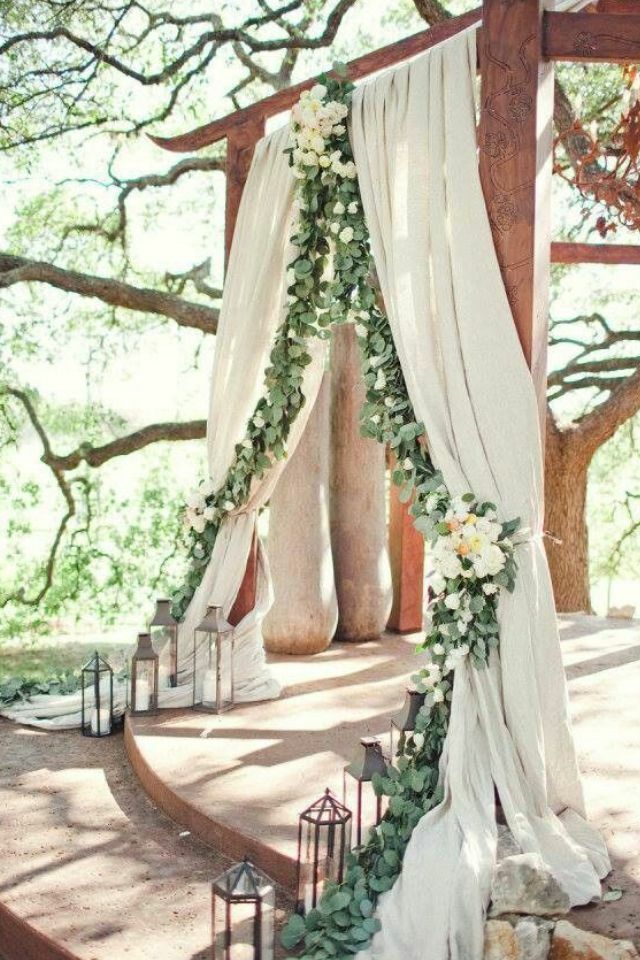 ceremony, archway, lanterns and park