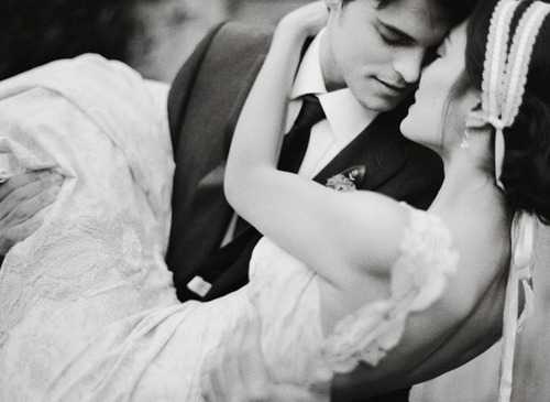 married, head band and love story