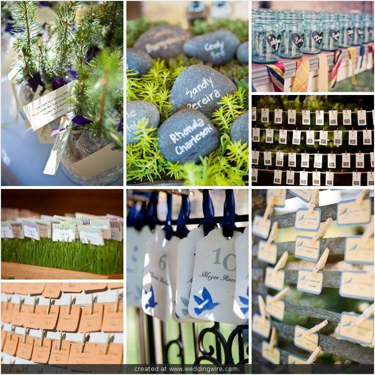 Place cards, wedding board, inspiration board and diy weddings