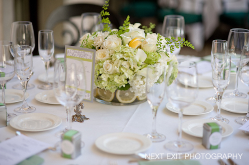 table setting, garden and circular table