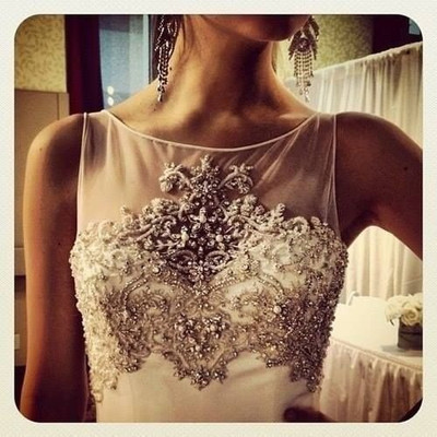 wedding dress, shine and natural waist
