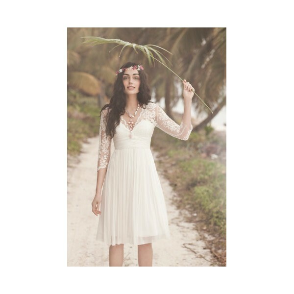 knee length, chiffon, vintage and bridal gown
