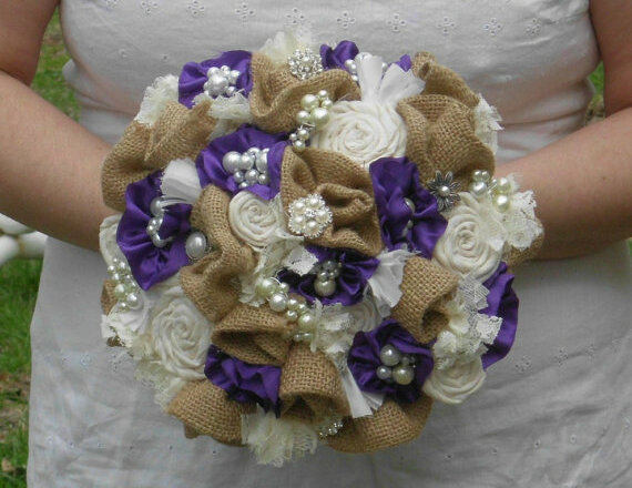 vintage, brooch bouquet and purple