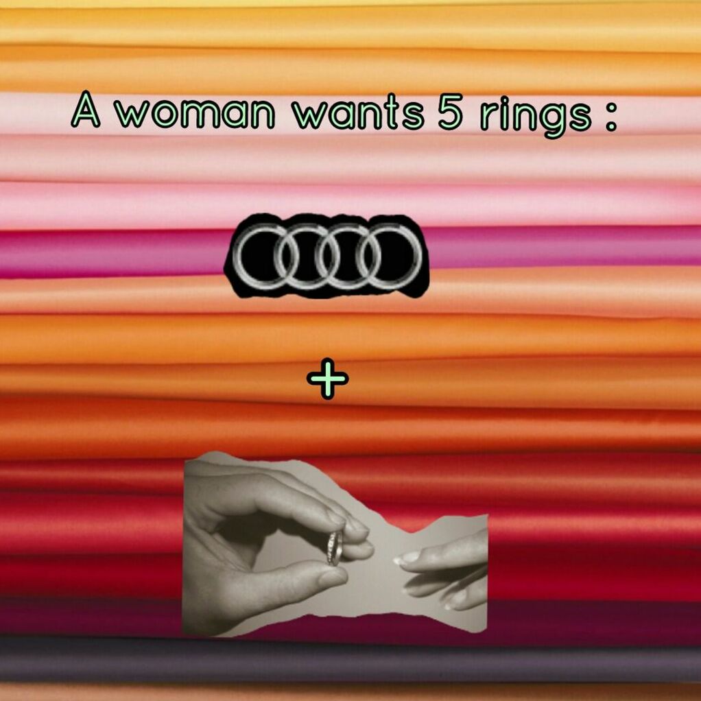 wanting, woman, audi and wedding ring