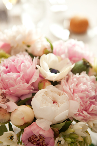 pink, anemone and peonies