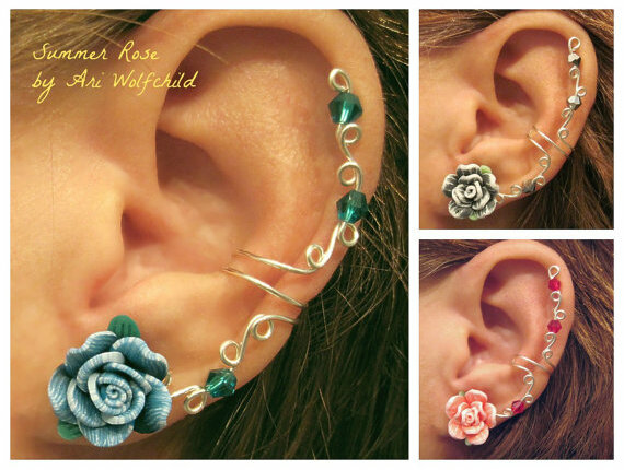 earrings, jewelry and rose
