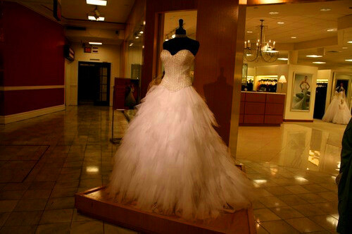 crystals, wedding dress and button court train