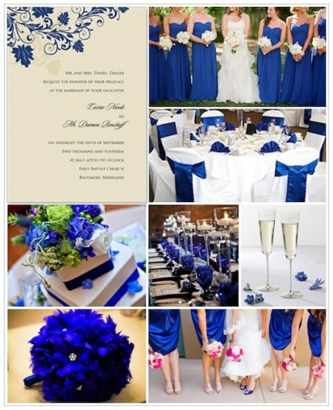 wedding inspiration, drink, flowers and cobalt