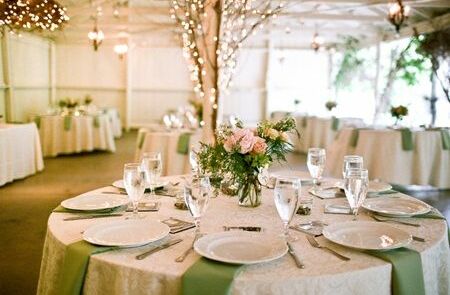 reception hall, food and garden decoration