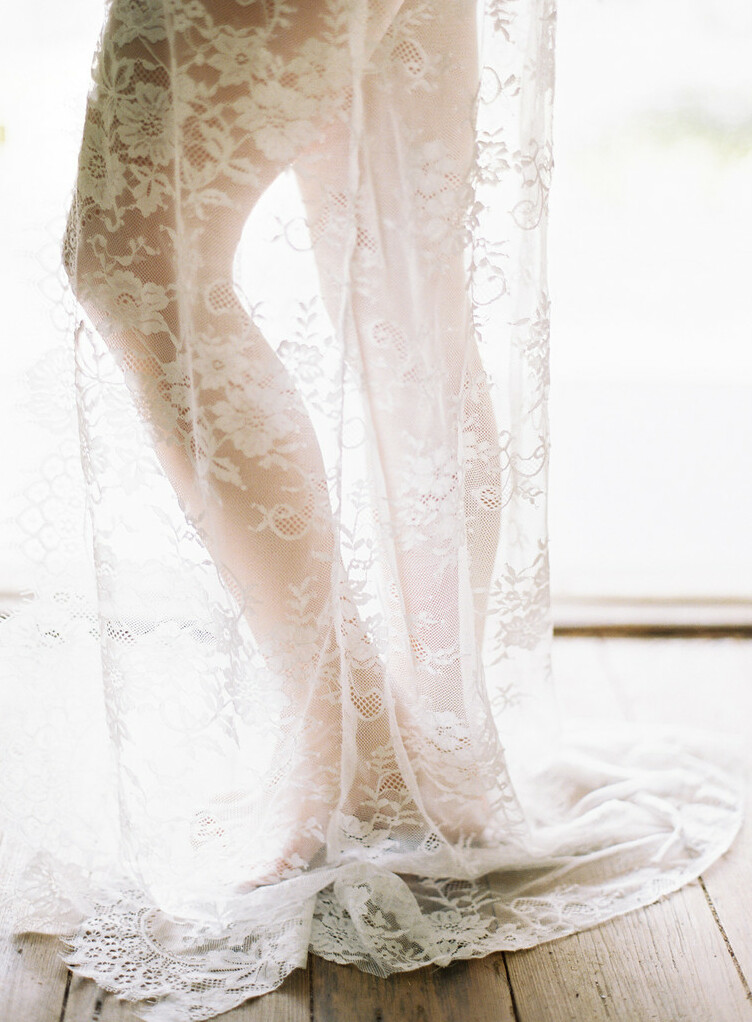 lace robe, wedding robe and boudoir