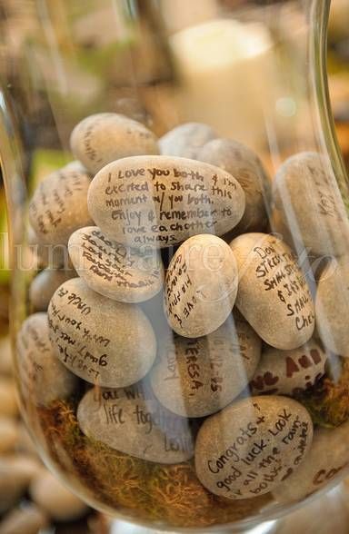 wedding guestbook, love and rocks