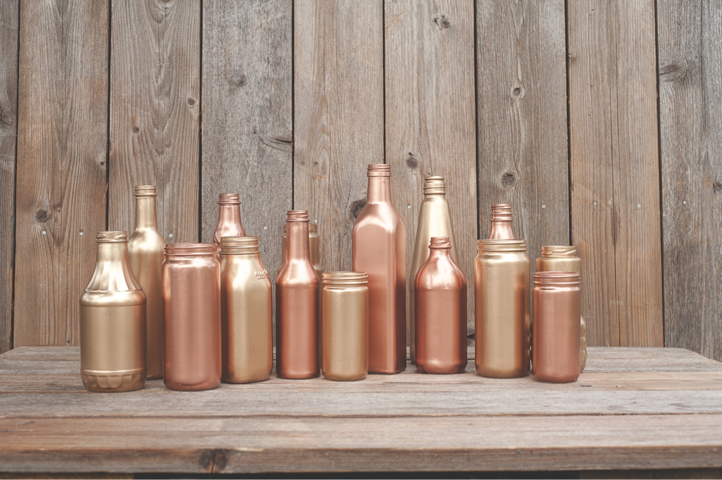 rose gold, copper, ka styles mason jars and weddings