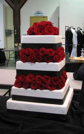 black, white and roses