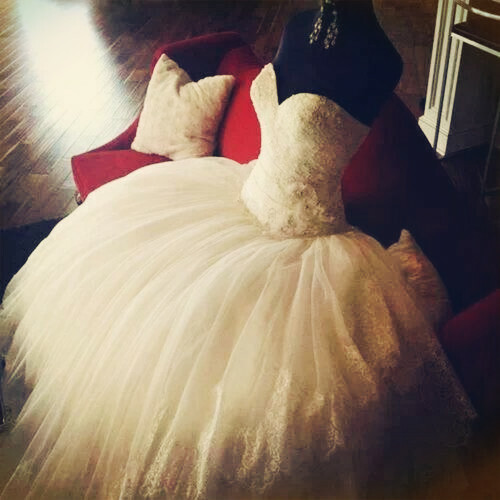 beaded, applique satin, strapless chapel train and natural waist