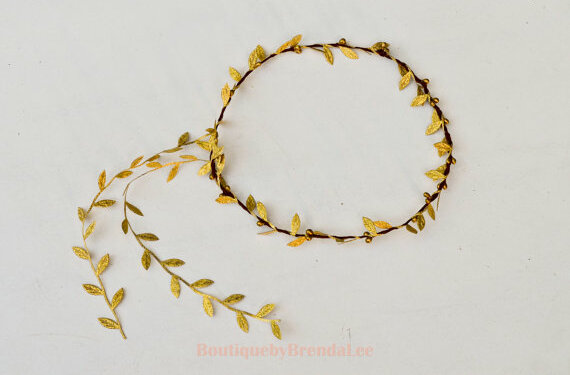 floral crown, gold headpiece and wedding headband