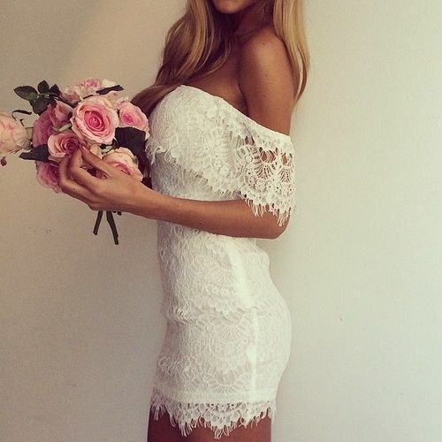 flowers, dress, mini and lace