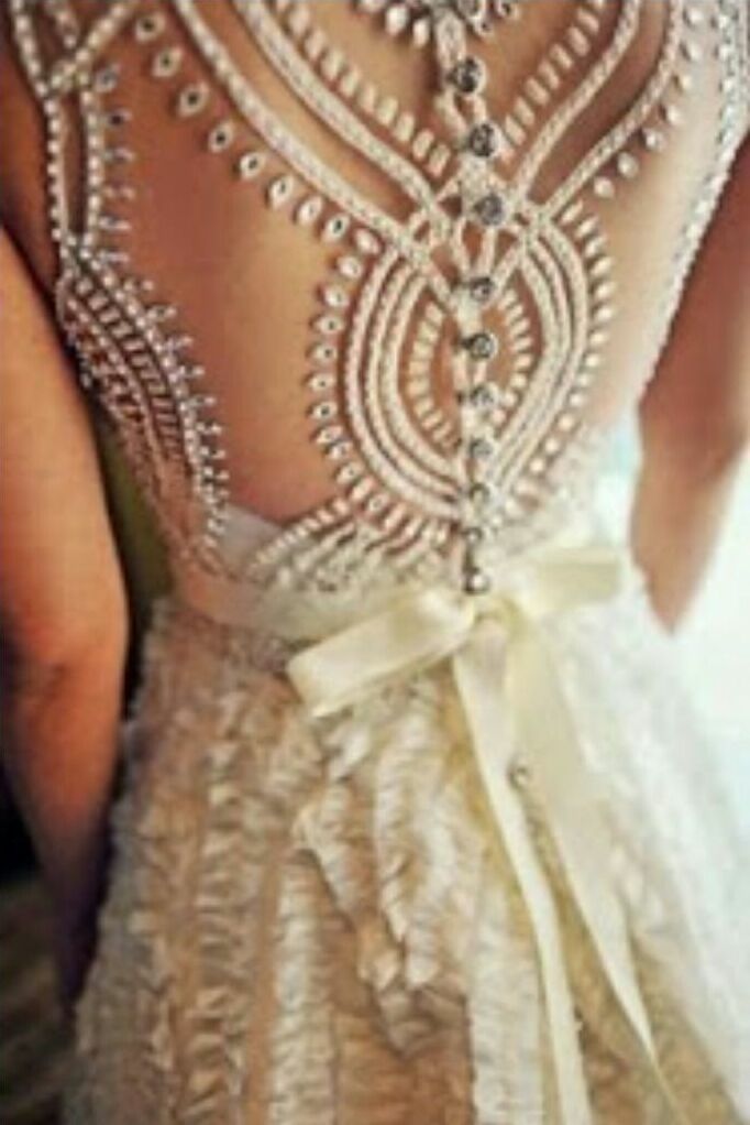 dress, like, bride and decollete