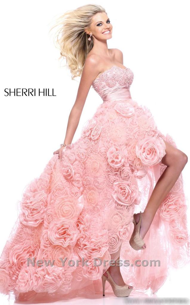 white, sherry hill, dress and lace