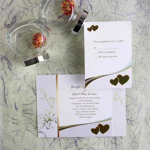 wedding invitations, elegantweddinginvites, flower and double heart