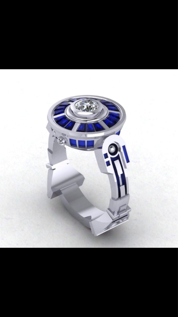 white, weddingring, r2d2 and starwars