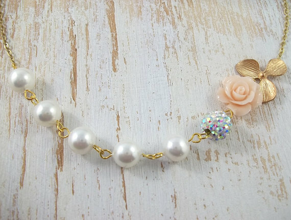 pearl necklace, bridesmaids and pearl jewelry