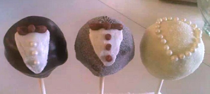 cake pops, vintage and tuxedo