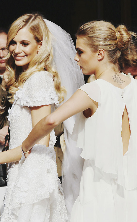 bride, poppy delevingne, chanel haute couture and wedding gowns