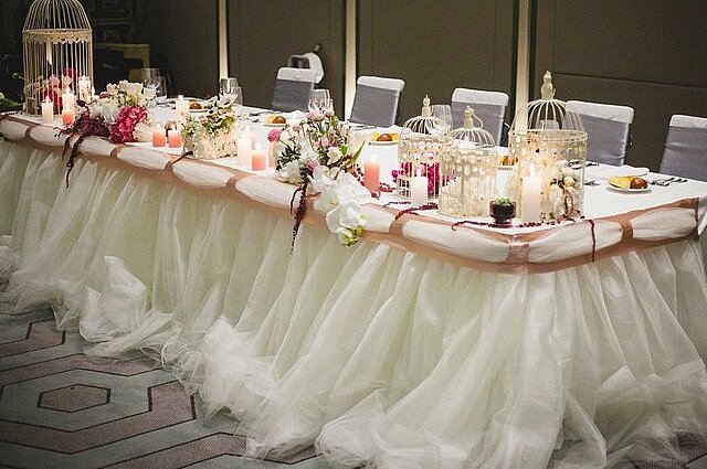 flowers, table decoration and white table
