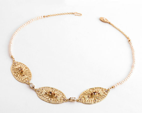 pearl jewelry, glamour necklace, bridal statement and bridal jewelry
