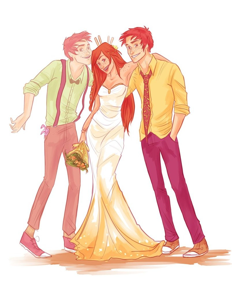 ginny, fred and george, brothers and twins