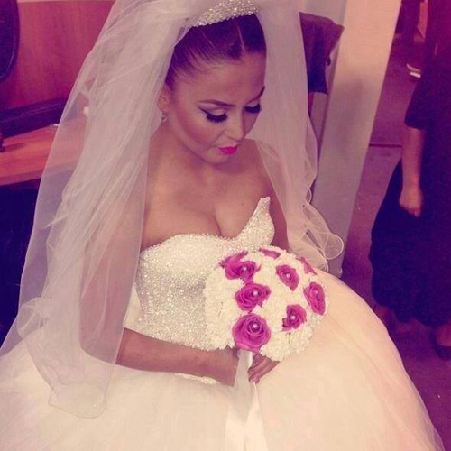 wedding dress, flower and beautfil