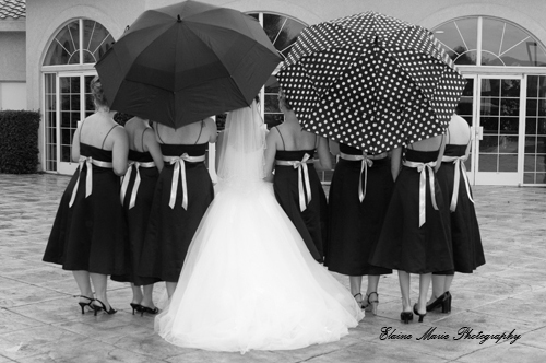 bride, rainy day and happiness
