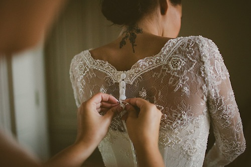 tattoo, weddingdress and girl