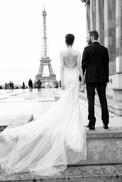 eiffel tower, paris and groom