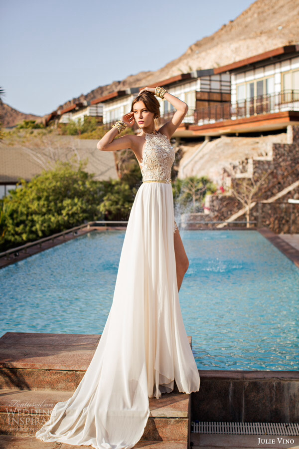 Couture, bridal, off white and halter neck