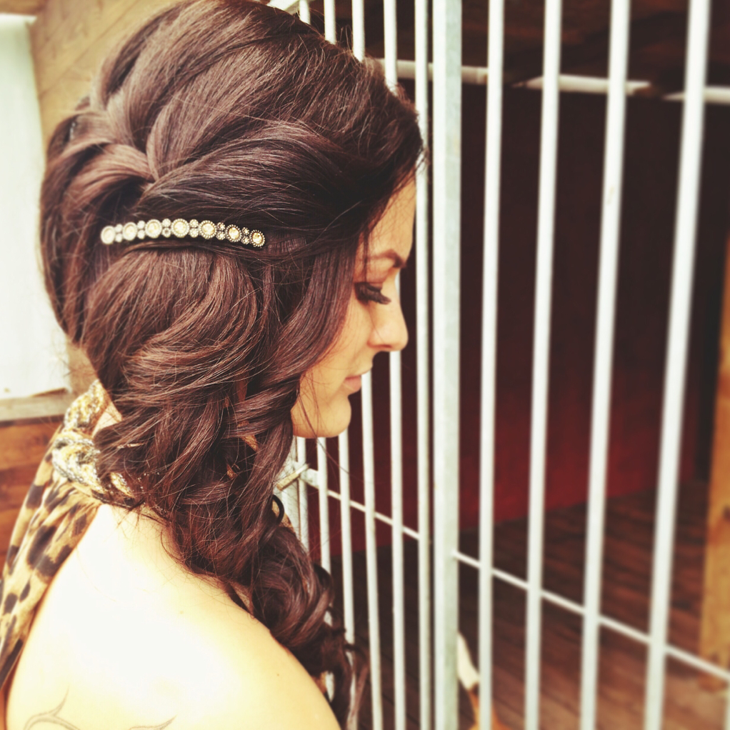 brunette, locken, braid and lovely